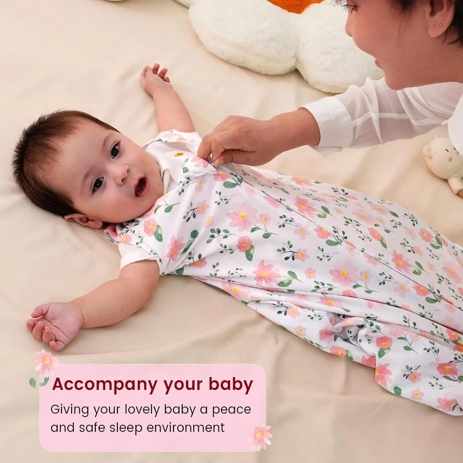 PHF Soft Baby Sleep Sack 18-24 Months 100% Cotton Wearable Blanket, 2-Way Zipper 0.5 TOG Toddler Sleeping Sack 3 Pack, Comfy Sleep Bag for Baby Girls, Pink Floral (X-Large)