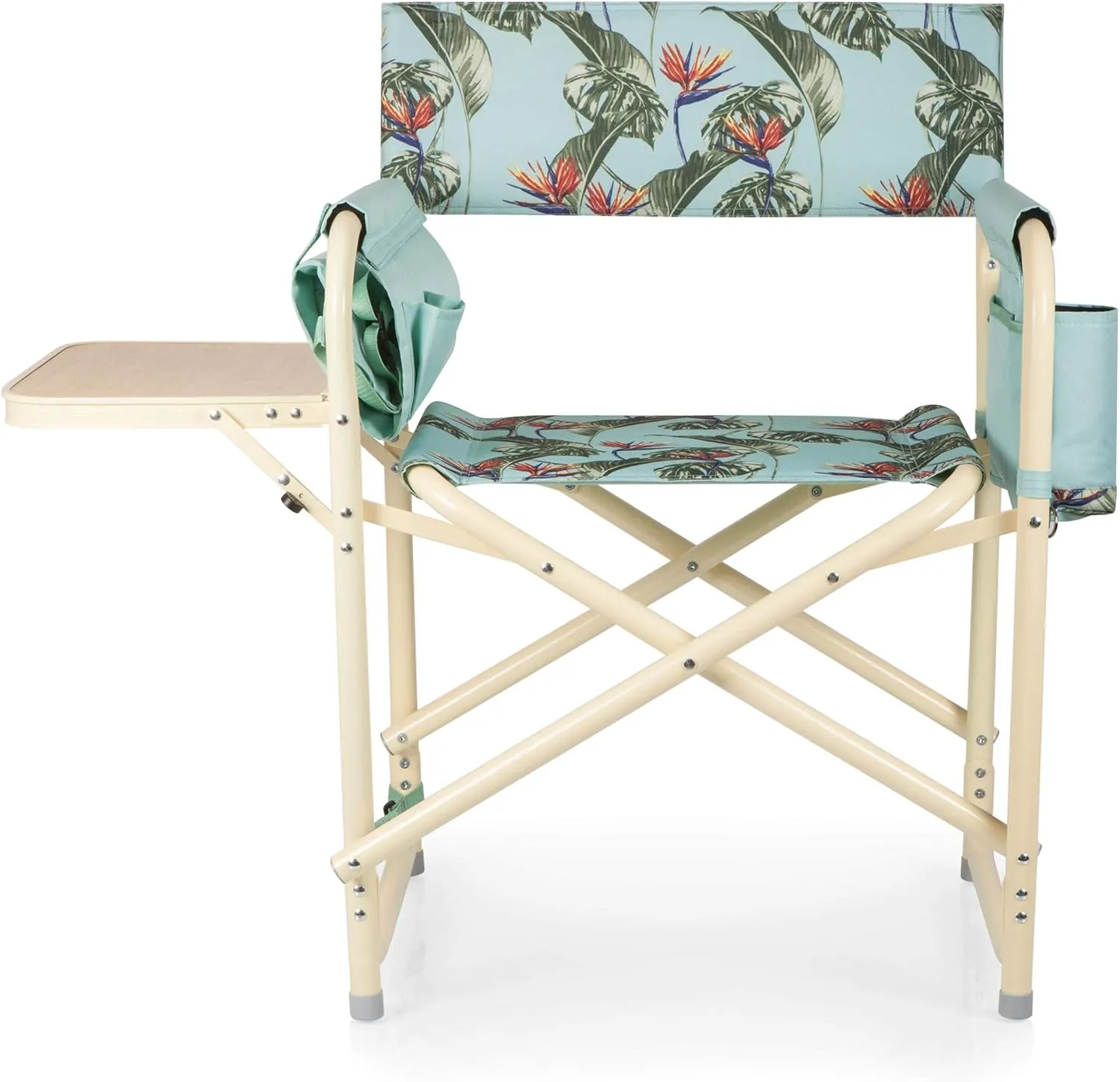 Picnic TIME Outdoor Directors Chair with Side Table, Beach Chair for Adults, Camping Chair with Table