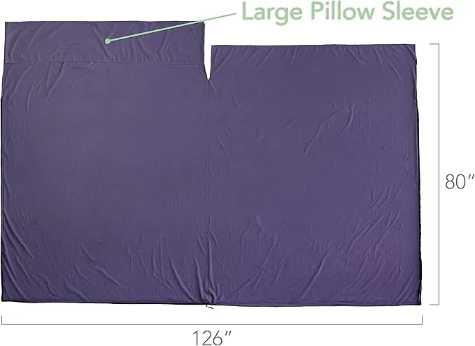 Pike Trail Sleeping Bag Liner – Travel and Camping Sheet, Lightweight and Compact Insert with Full Length Zipper and Guarantee