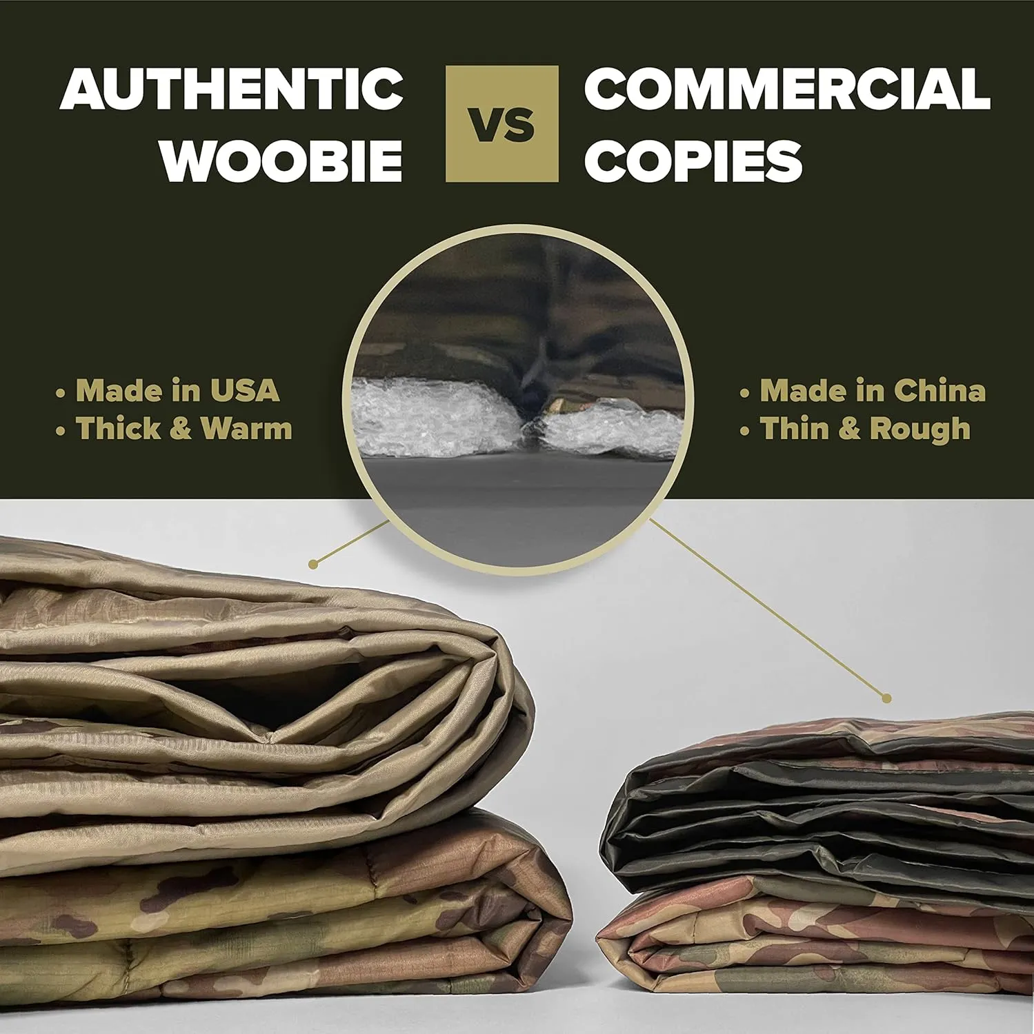 Pinnacle Mercantile Authentic Military Woobie Made in USA by Winston-Salem Industries for The Blind OCP Camo All Purpose Poncho Liner Multi Use Nylon Tactical Camping Blanket Exact US Army Specs