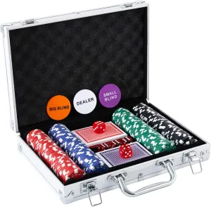 Poker Chip Set - 200PCS Poker Chips with Aluminum Case, 11.5 Gram Chips for Texas Holdem Blackjack