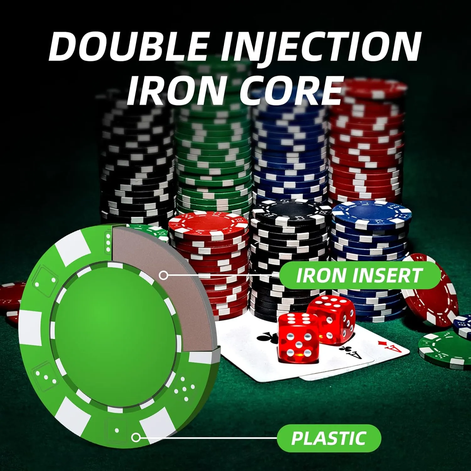 Poker Chip Set - 200PCS Poker Chips with Aluminum Case, 11.5 Gram Chips for Texas Holdem Blackjack