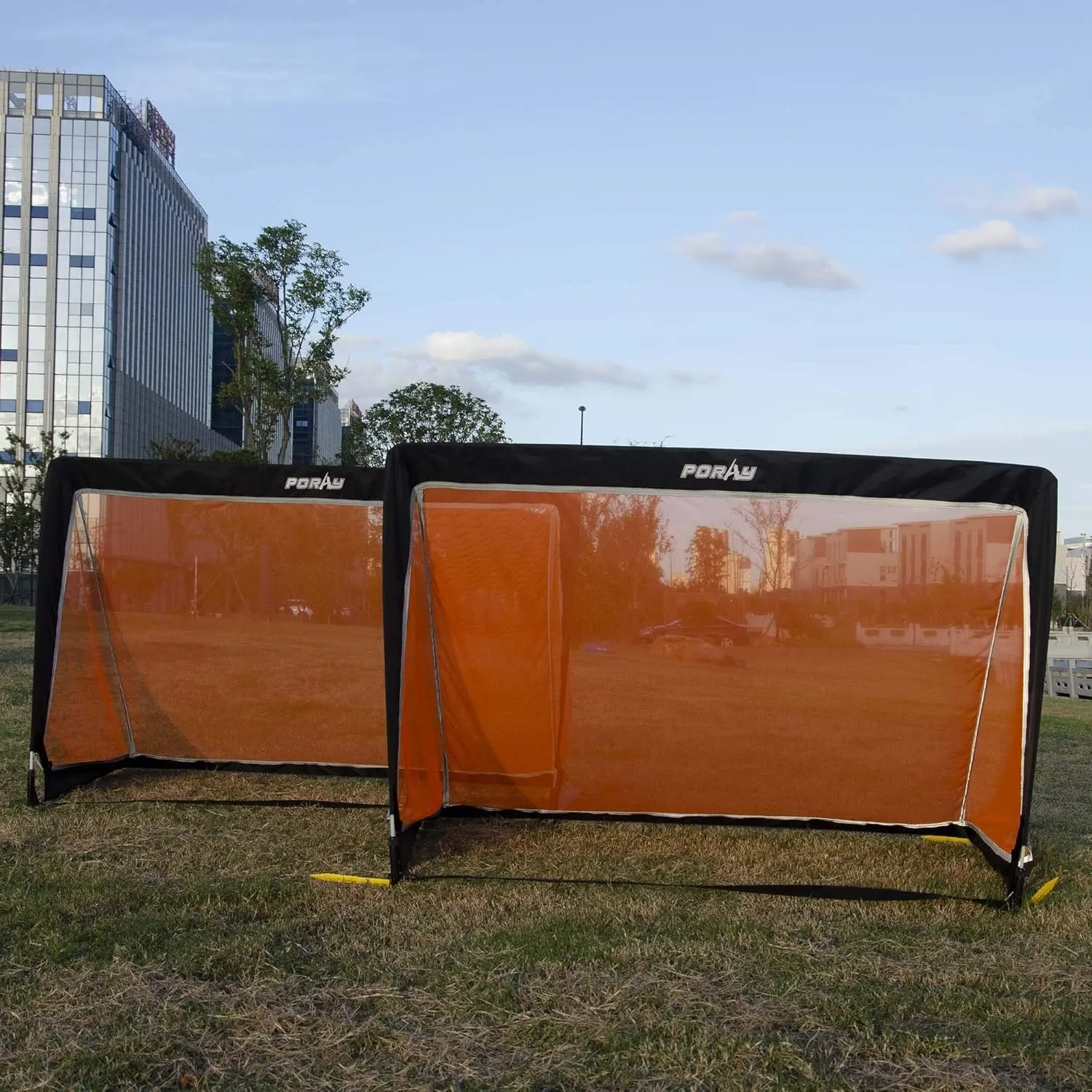 Poray Portable Soccer Goal Pop Up Soccer Net for Kids and Adults with 210D Oxford Fabric & Extra Stakes,Birthday Gift & Fun for Backyard and Soccer Training