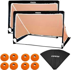 Poray Portable Soccer Goal Pop Up Soccer Net for Kids and Adults with 210D Oxford Fabric & Extra Stakes,Birthday Gift & Fun for Backyard and Soccer Training
