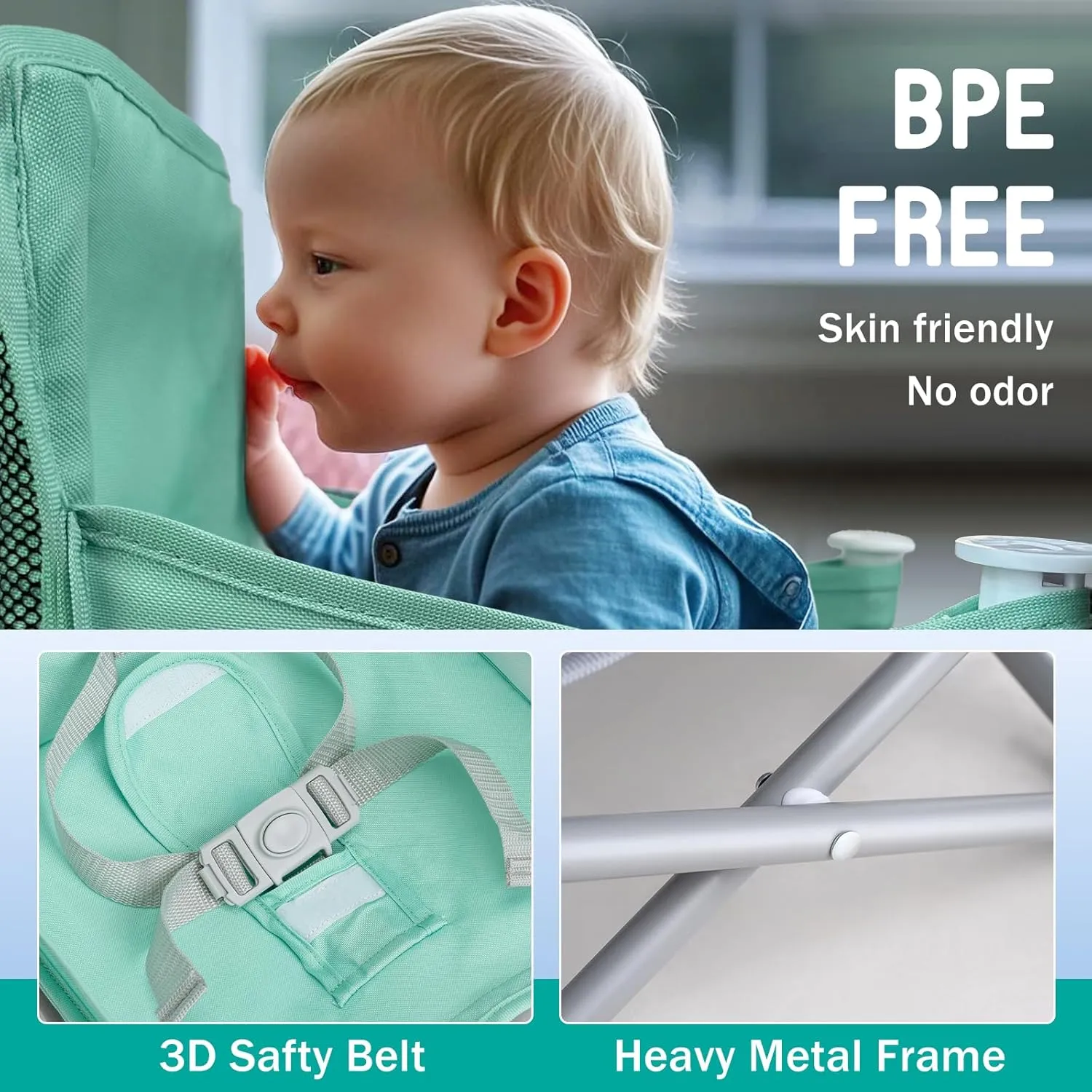 Portable 3-in-1 Baby Booster Seat – Cozy Floor Seat, Feeding Seat with Tray, Toddler Booster – Compact, Foldable, Safe with Child Safety Belt Carry Bag – Perfect for Travel & Family Time