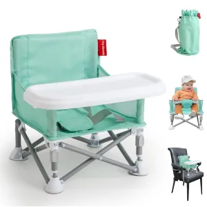 Portable 3-in-1 Baby Booster Seat – Cozy Floor Seat, Feeding Seat with Tray, Toddler Booster – Compact, Foldable, Safe with Child Safety Belt Carry Bag – Perfect for Travel & Family Time