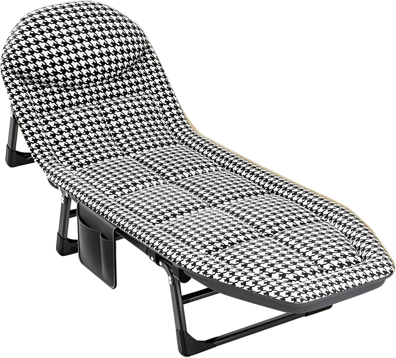 Portable Folding Camping Cot Bed, Adjustable Lounge Chair Outdoor Reclining Chaise, 78"x24" Sleeping Cot Chair for Travel and Office (Color : Dark Gray)