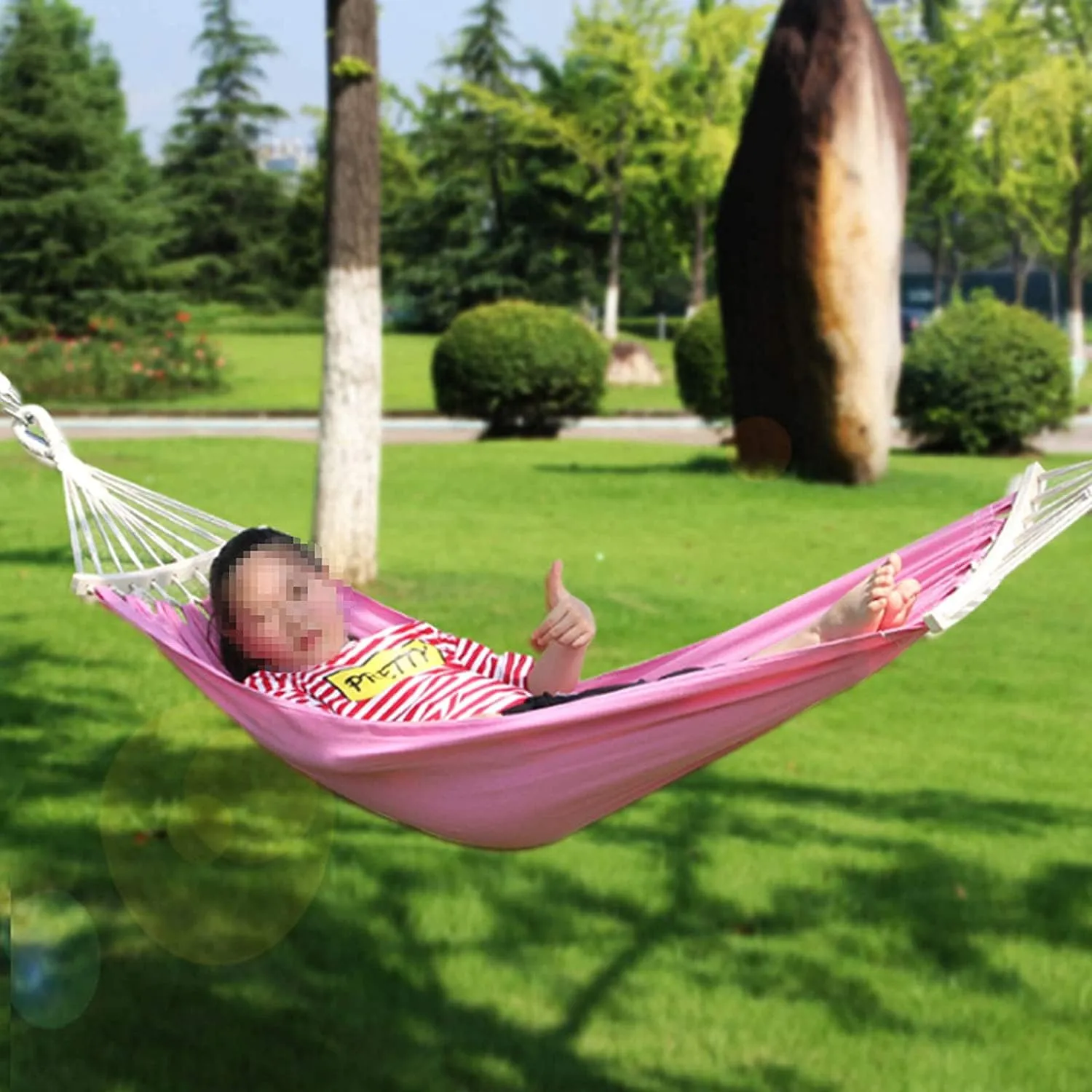 Portable Hammocks Hanging Camping Hammock Breathable Casual Anti-Rollover Lightweight Camping for Indoor Outdoor Travel Hiking Beach Hammock for Outdoor(Blue)