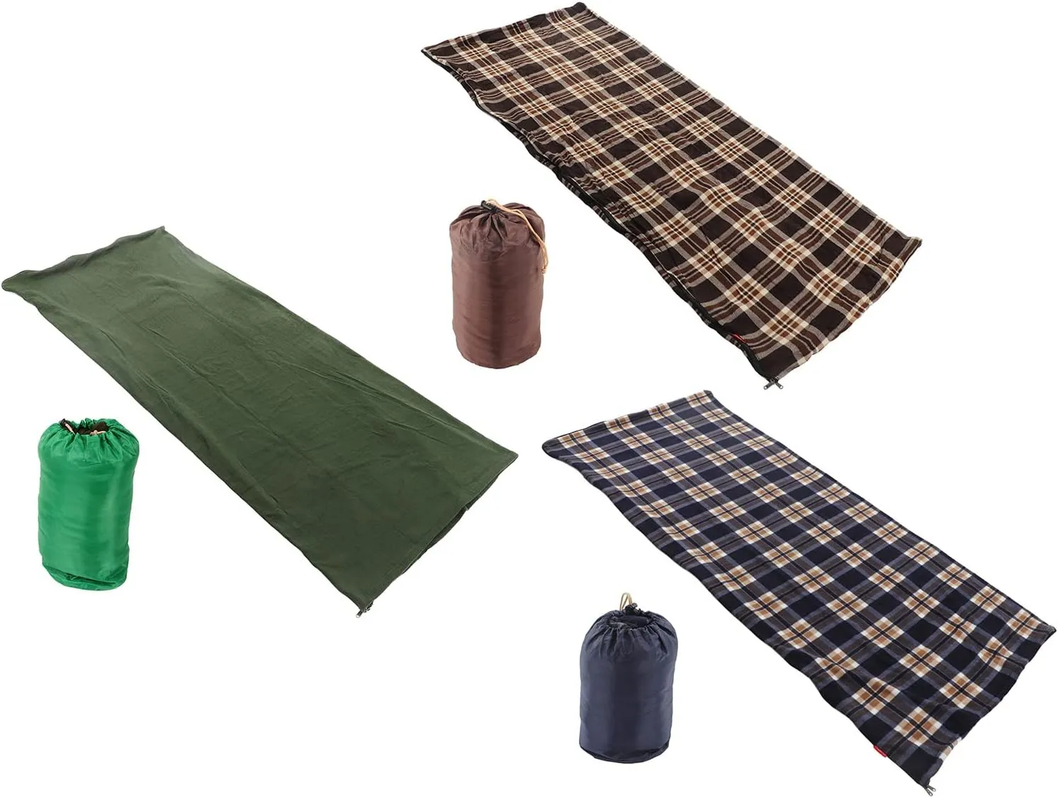 Portable Travel Fleece Sleeping Bag for Adults - Warm and Cozy Sleeping Bag for Outdoor Camping, Hiking, and Mountaineering(Cyan)