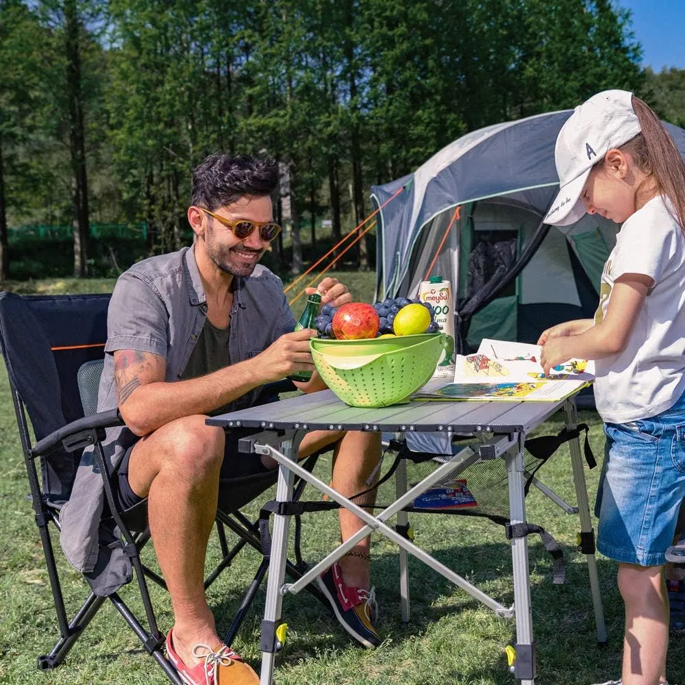 PORTAL Folding Camping Chair Comfortable Portable Lawn Chairs Lightweight Foldable Outdoor Camp Chair for Adults, Supports up to 300 lbs, Black
