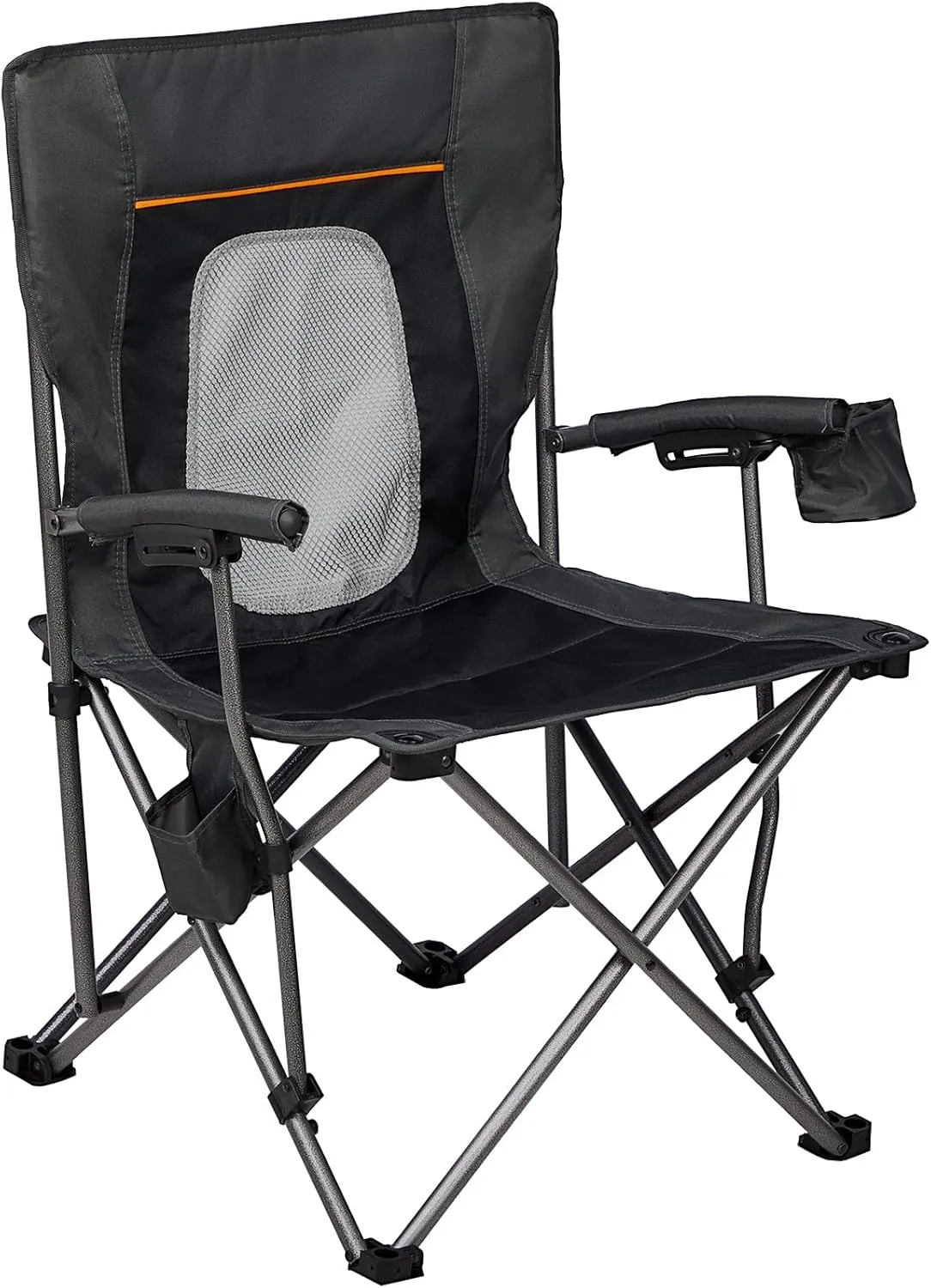 PORTAL Folding Camping Chair Comfortable Portable Lawn Chairs Lightweight Foldable Outdoor Camp Chair for Adults, Supports up to 300 lbs, Black