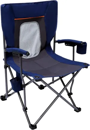 PORTAL Folding Camping Chair Comfortable Portable Lawn Chairs Lightweight Foldable Outdoor Camp Chair for Adults, Supports up to 300 lbs, Blue