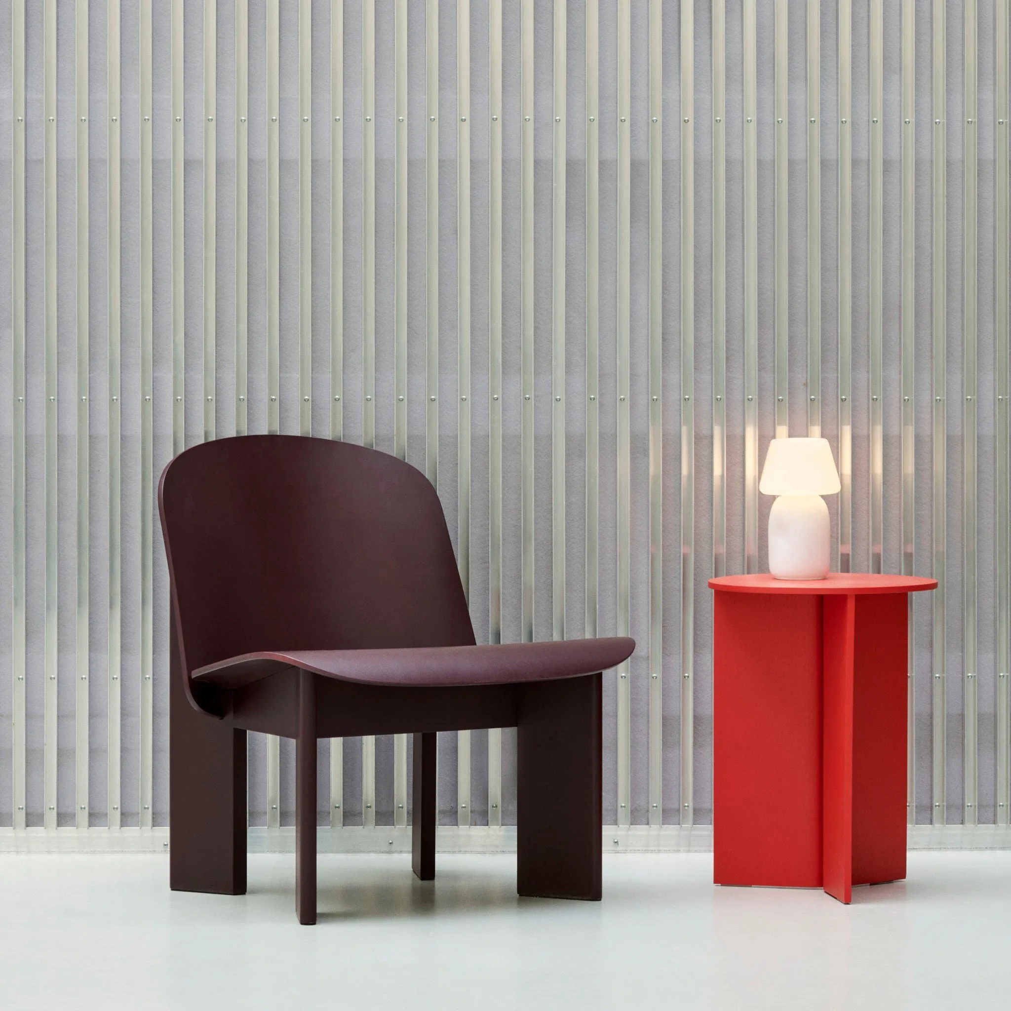 PRE-ORDER │ HAY Chisel Lounge Chair, Bordeaux Lacquered Beech