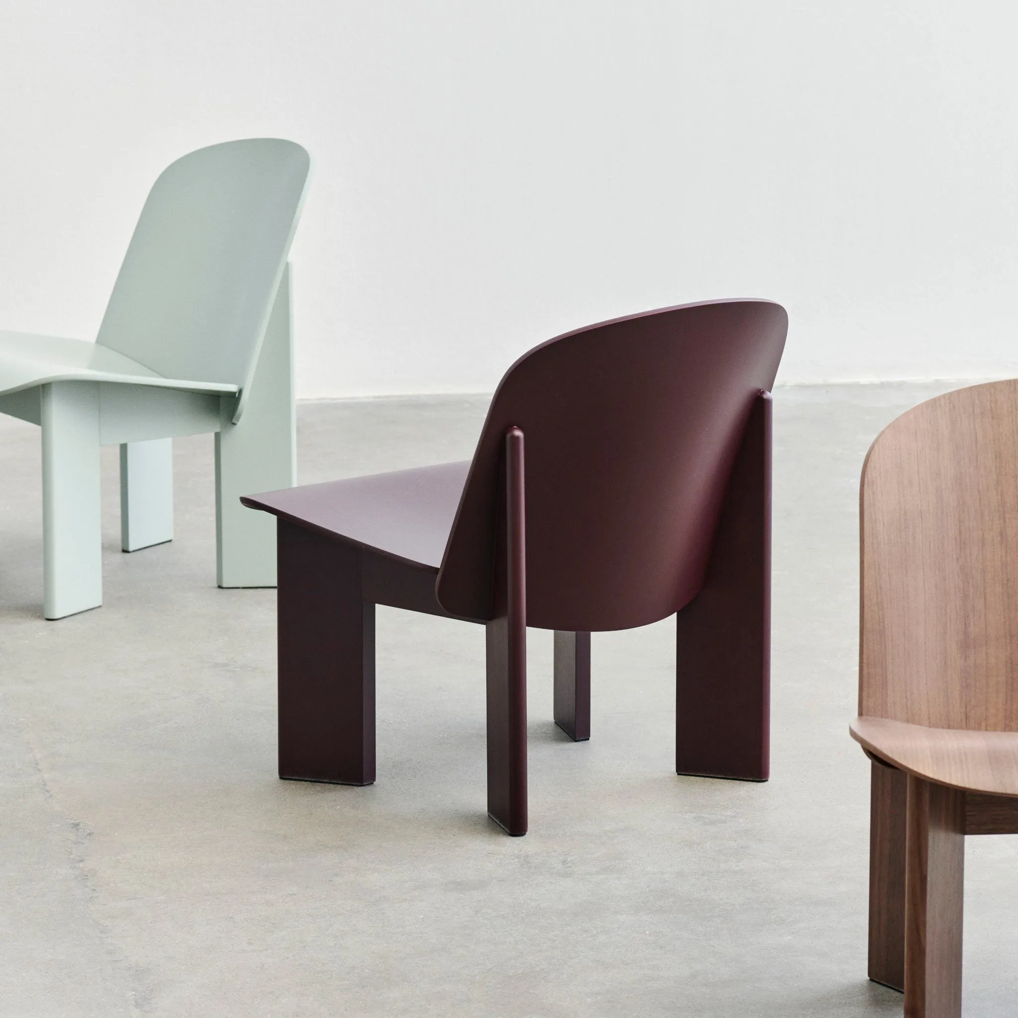 PRE-ORDER │ HAY Chisel Lounge Chair, Bordeaux Lacquered Beech