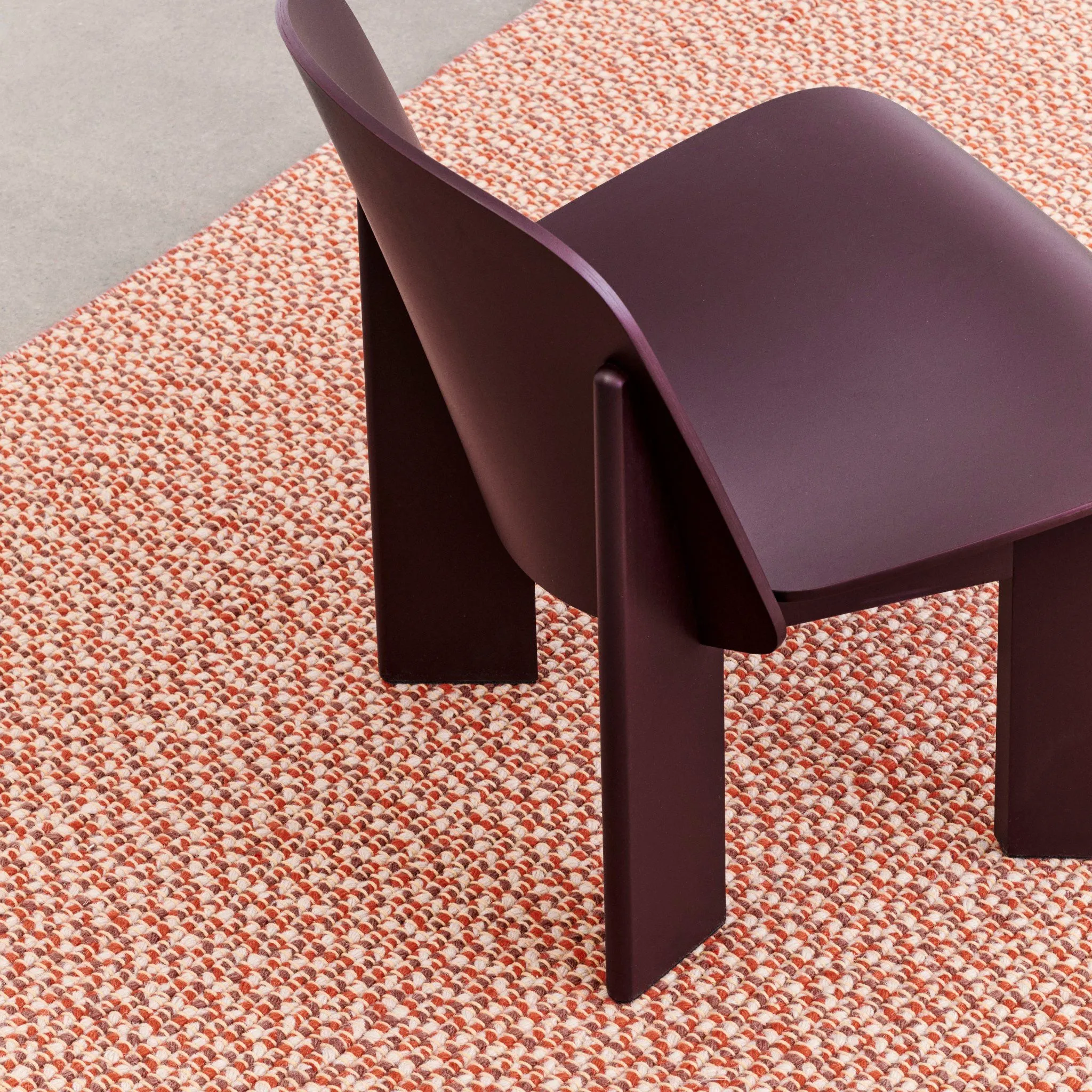 PRE-ORDER │ HAY Chisel Lounge Chair, Bordeaux Lacquered Beech