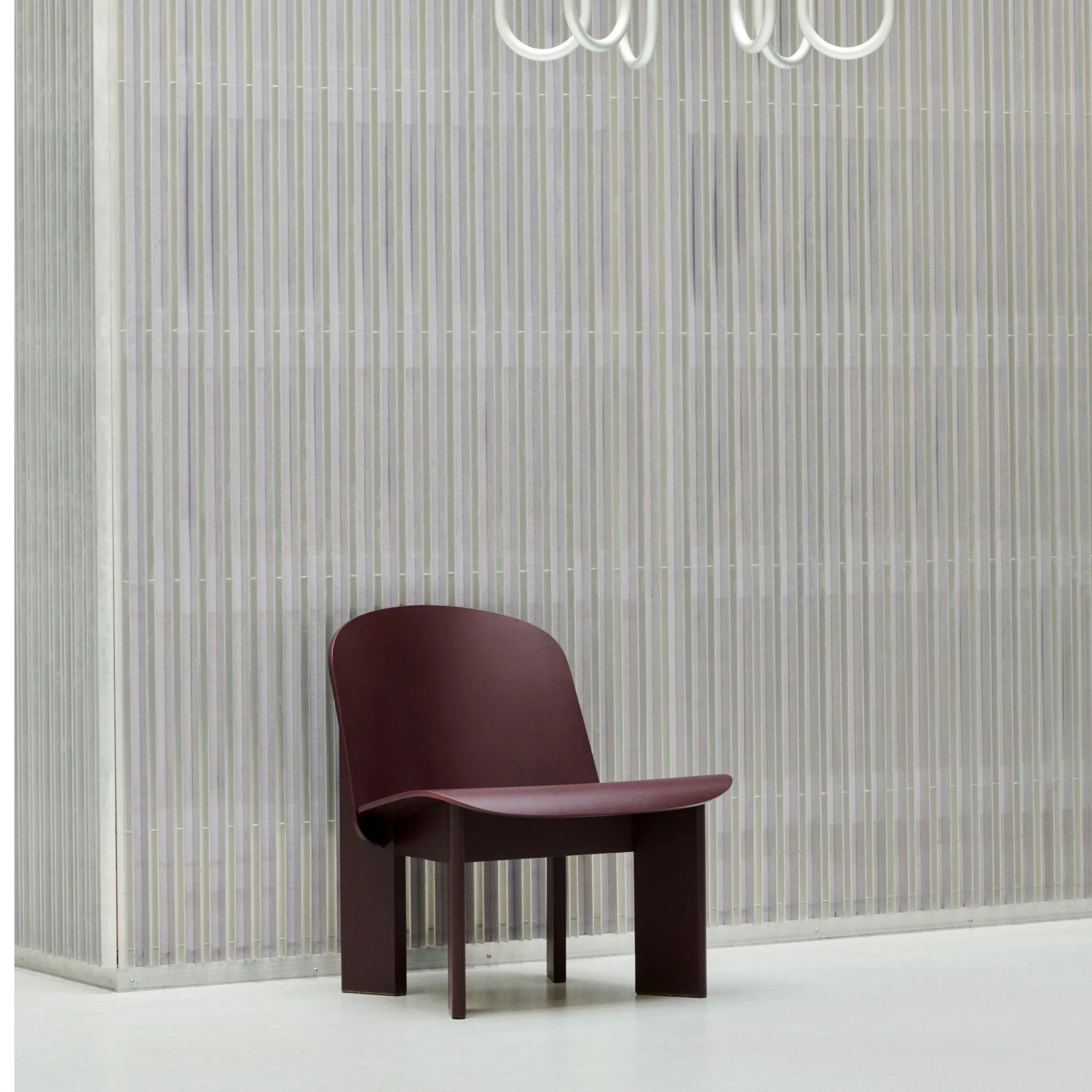 PRE-ORDER │ HAY Chisel Lounge Chair, Bordeaux Lacquered Beech