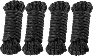 Premium Premium Marine-Grade Dock Lines/Fender Lines - 4 Pack 1/2" x 10' Double Braided Nylon Boat Ropes with 12" Security Loops | Heavy-Duty Docking, Mooring & Bumper Rope Solution