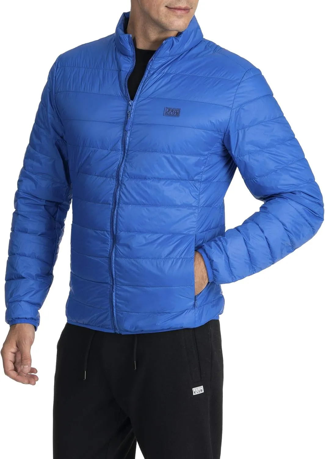 Pro Club Men's Lightweight Packable Water-Resistant Down Jacket