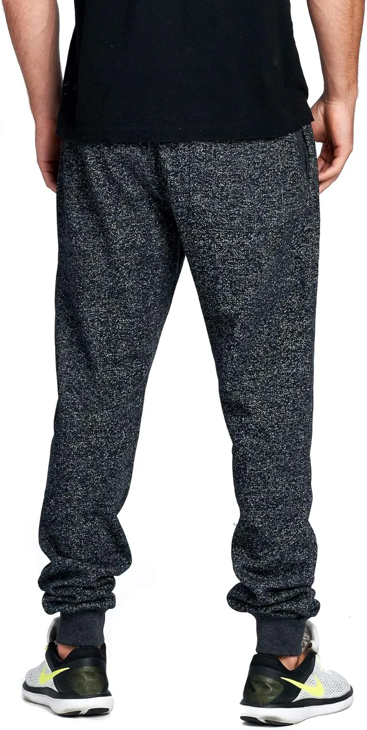 PROGO USA Men's Joggers Sweatpants Basic Fleece Marled Jogger Pant Elastic Waist