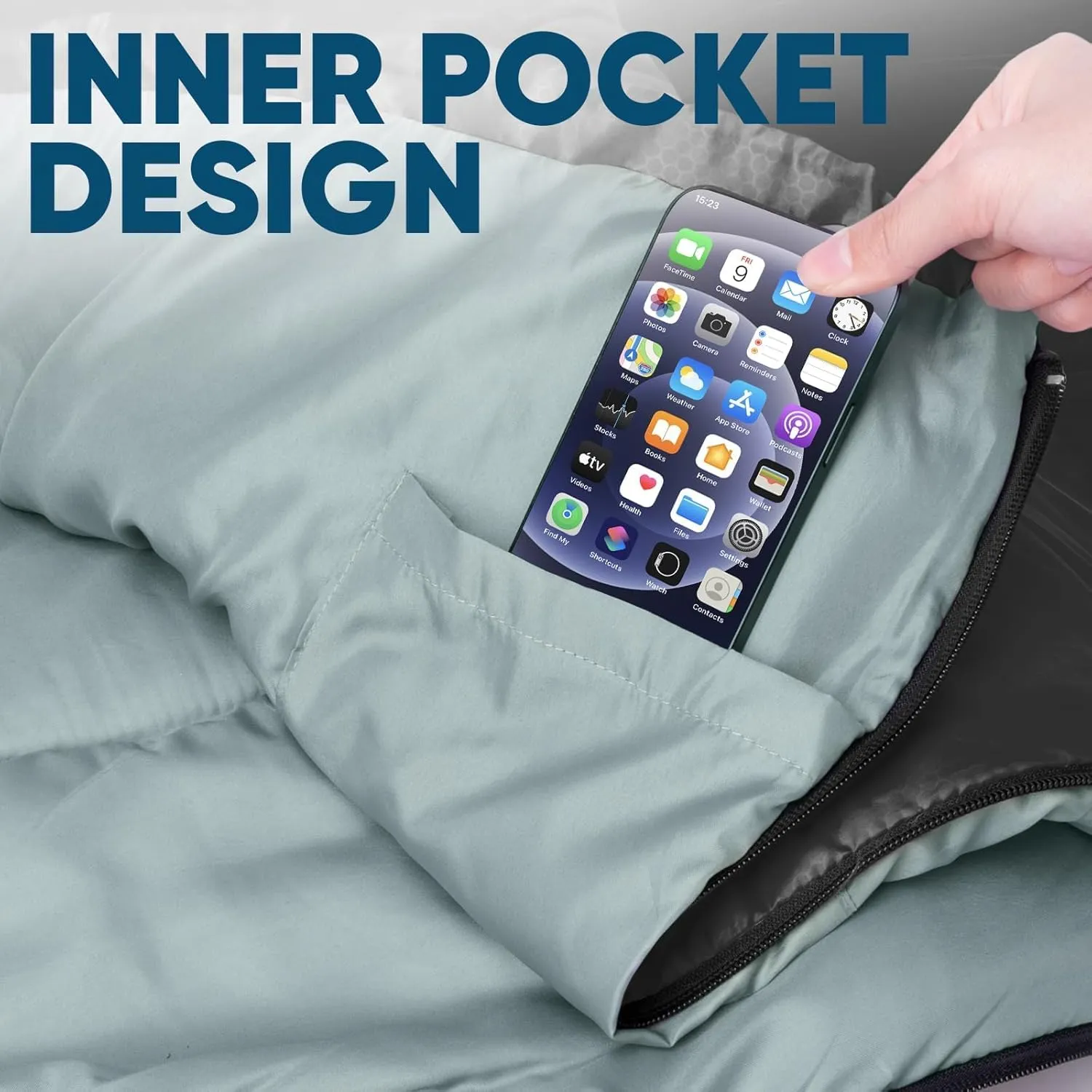 PTEROMY Sleeping Bags for Adults, Lightweight Water Resistant Backpacking Camping Sleeping Bag for Warm Cold Weather, Camping Essentials for Hiking Outdoor Travel