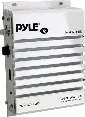 Pyle Hydra Marine Amplifier - Upgraded Elite Series 240 Watt 4 Channel Audio Amplifier - Waterproof, 4-8 Ohm Impendance, GAIN Level Controls, RCA Stereo Input & LED Indicator (PLMRA120)