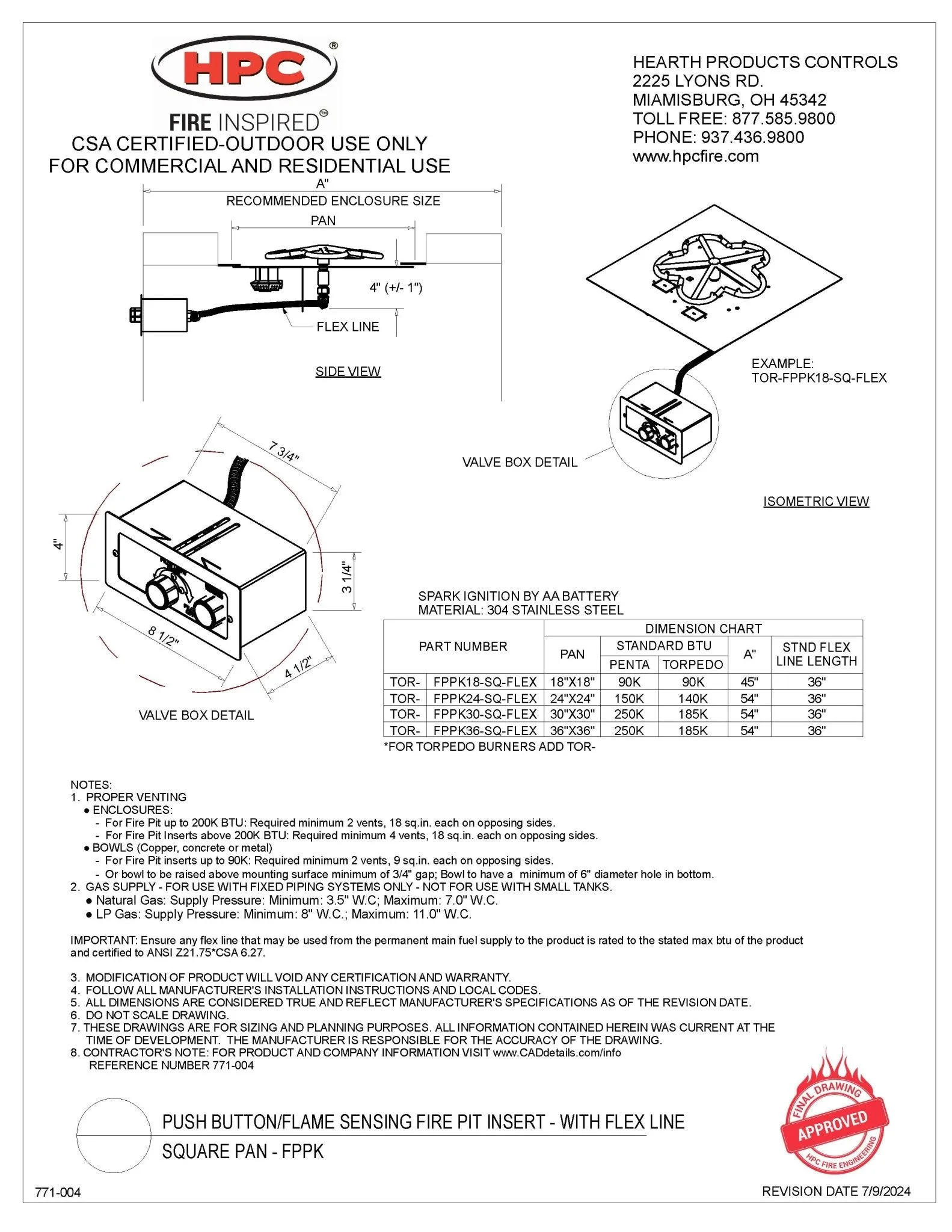 Quad Fire Pit TK - Aluminum