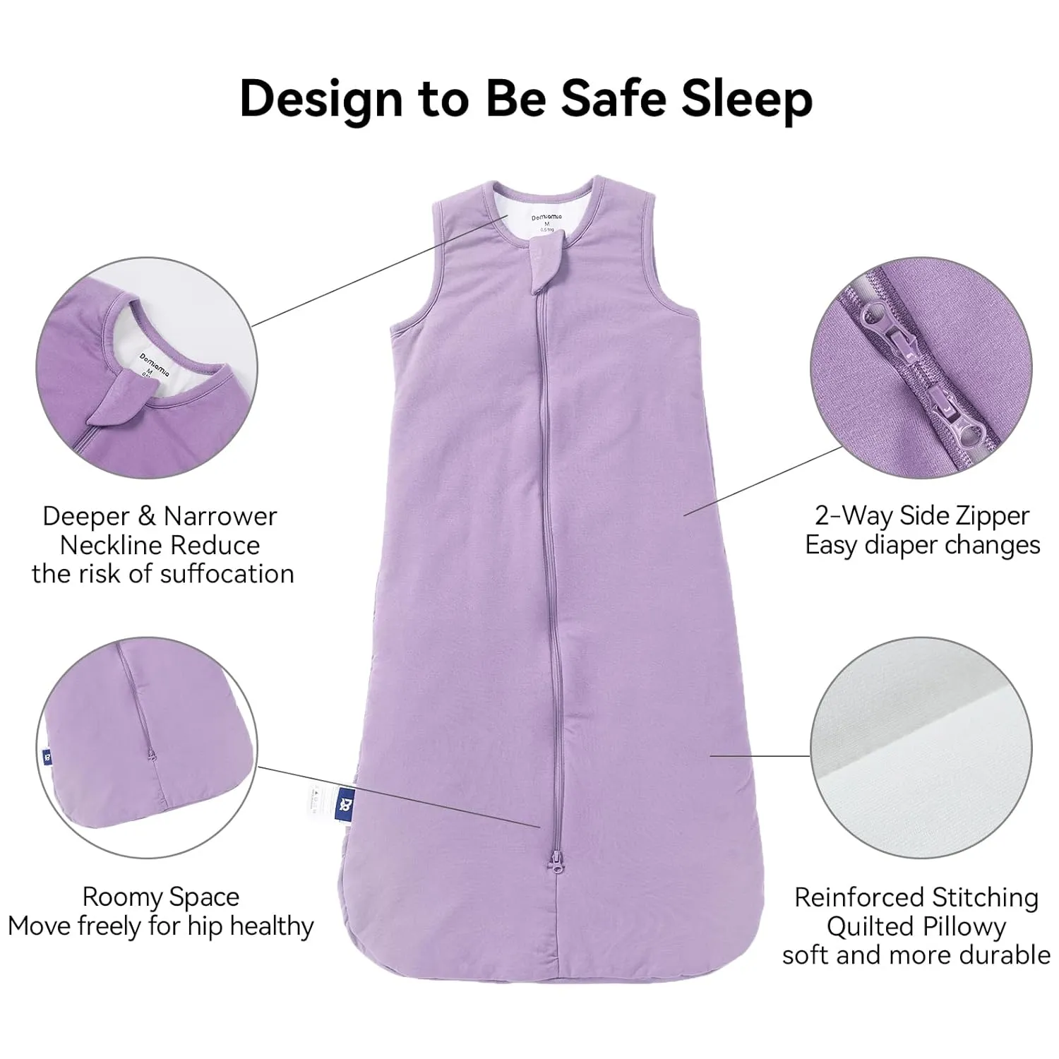 Rayon Made from Bamboo Baby Sleep Sack 0.5 Tog Ultra Soft Wearable Blanket 0-6 Months,Infant Newborn Sleeping Bag Unisex Boys Girls, 2-Way Zipper Sleep Sack Breathable Lightweight S