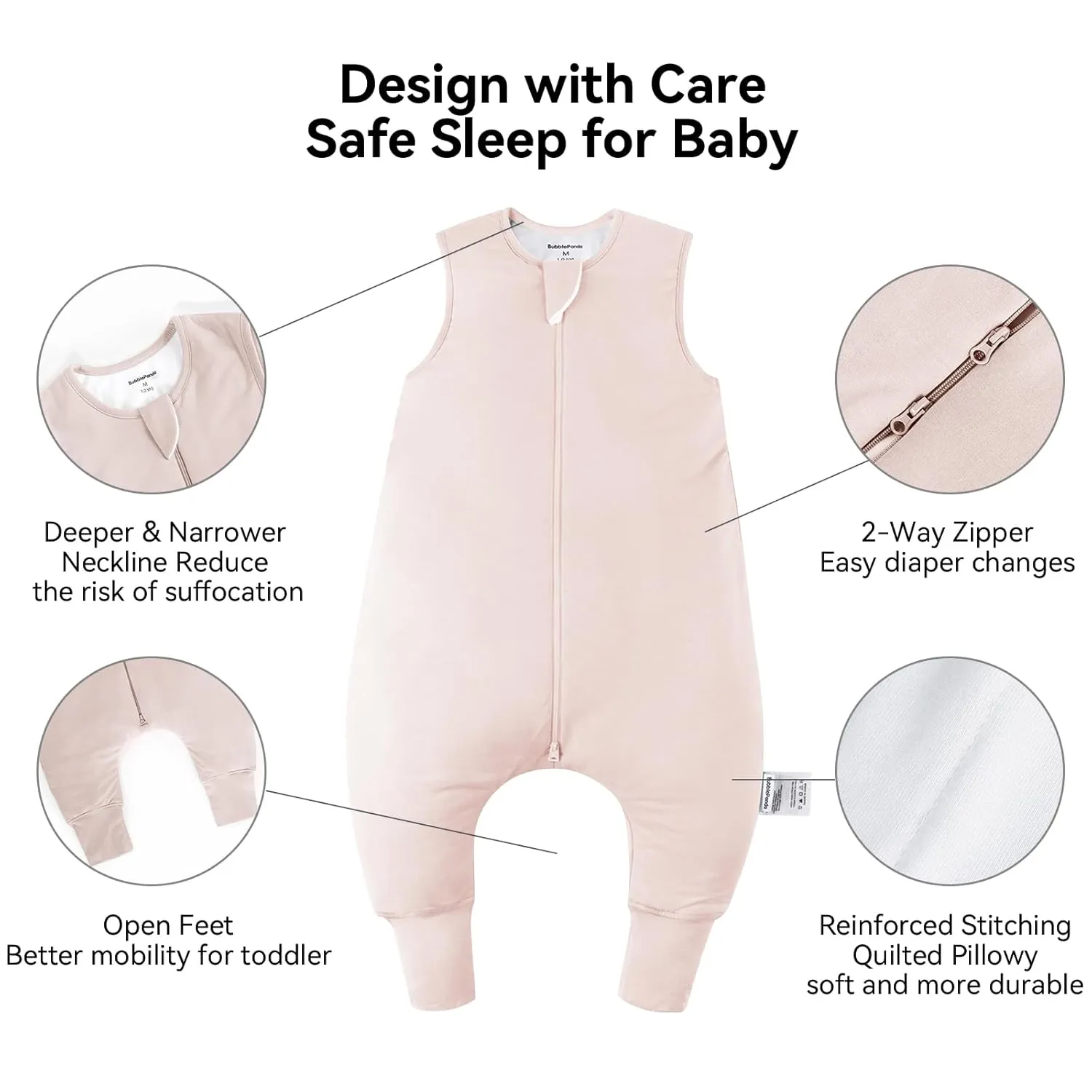 Rayon Made from Bamboo Toddler Sleep Sack with Feet 24-36 Months 1.0 Tog Ultra Soft Toddler Sleeping Sack 2t-3t Sleep Bag Walker Quilted Wearable Blanket with Legs 2-Way Zipper Lightweight