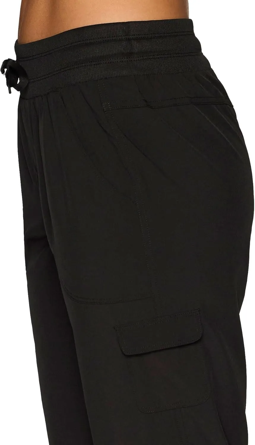 RBX Active Women's Cargo Capri Pant with Pockets Fashion Lightweight Woven with Drawstring