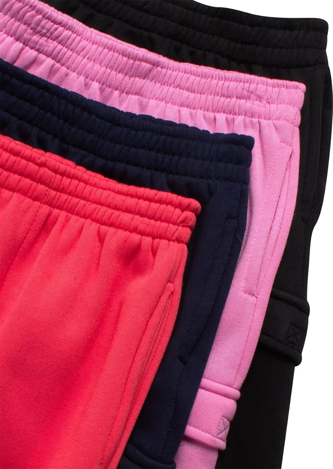 Real Love Girls’ Sweatpants – 4 Pack Active Basic Fleece Cargo Jogpants, Joggers or Flares (5-16)
