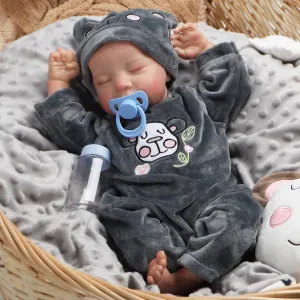 Reborn Baby Dolls,18 Inch Realistic Baby Doll with Full Vinyl Body Lifelike Baby Dolls Real Life Baby Doll for Kids Age 3  (Levi.B)