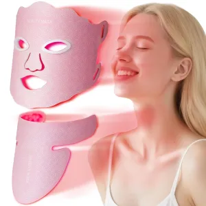 Red Light Therapy for Face and Neck, Led Face Mask Light Therapy, 7 Colors Light Therapy for Face & Neck, Red Light Therapy Mask for Skin Improve, Firm and Sooth, Professional Skin Care at Home