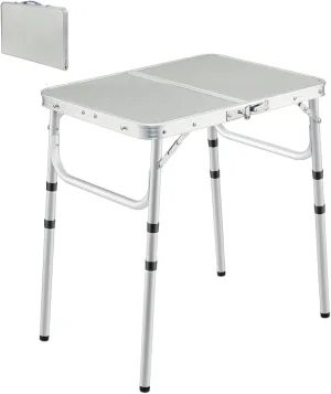 REDCAMP Small Folding Camping Table 2ft, Portable Outdoor Folding Table Aluminum Camp Table Adjustable Height Lightweight for Picnic Cooking Beach,3 Heights