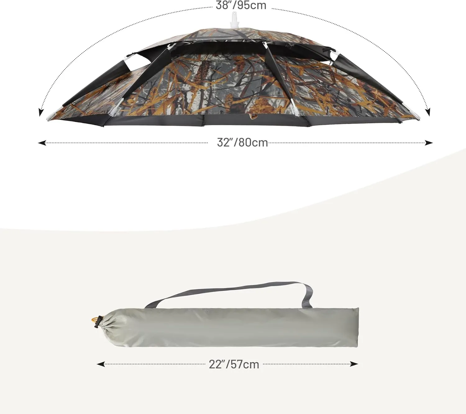 RedSwing Diameter Large Umbrella Hat for Adults and Kids, Hands Free UV Protection Head Umbrella Double Layer for Fishing, Gardening, Beach and Golf, Blue/Silver/Camouflage