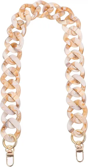Resin Bag Handle Chunky Bag Chain Charms Strap Retro Bag Chain for Diy Handbag Cross Body Bag Strap Ink Beige