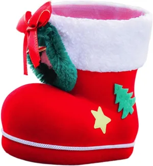 Reusable Gift Bag for Christmas Candy Boot Kids Goodies Container for Festivities, 14cmx14cmx8cm