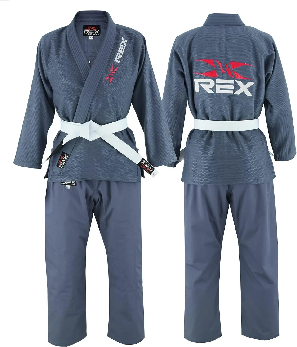 REX Sports Brazilian Jiu Jitsu, for Men and Women BJJ Gi Grappling Kimonos Lightweight White Belt