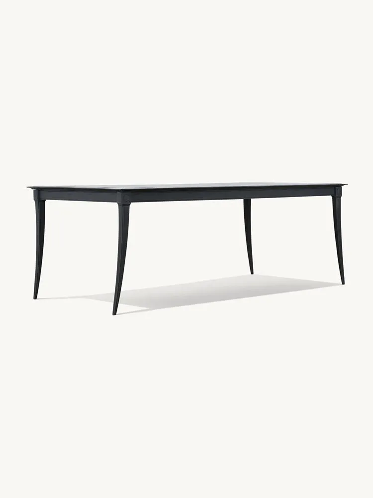 RH Klismos Cast Aluminum Rectangular Dining Table
