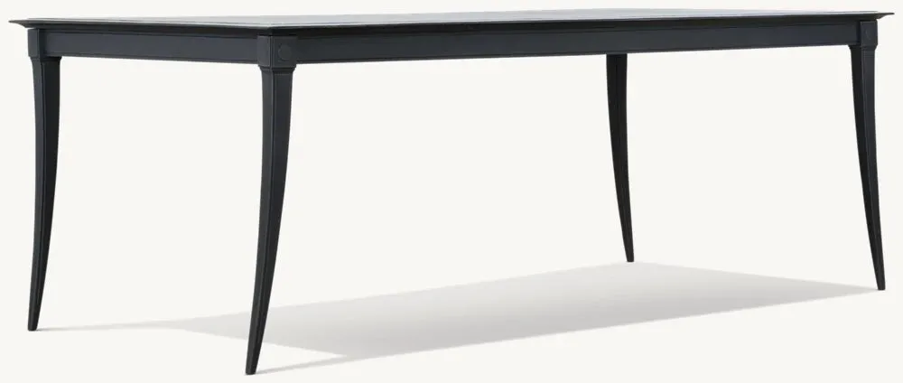 RH Klismos Cast Aluminum Rectangular Dining Table