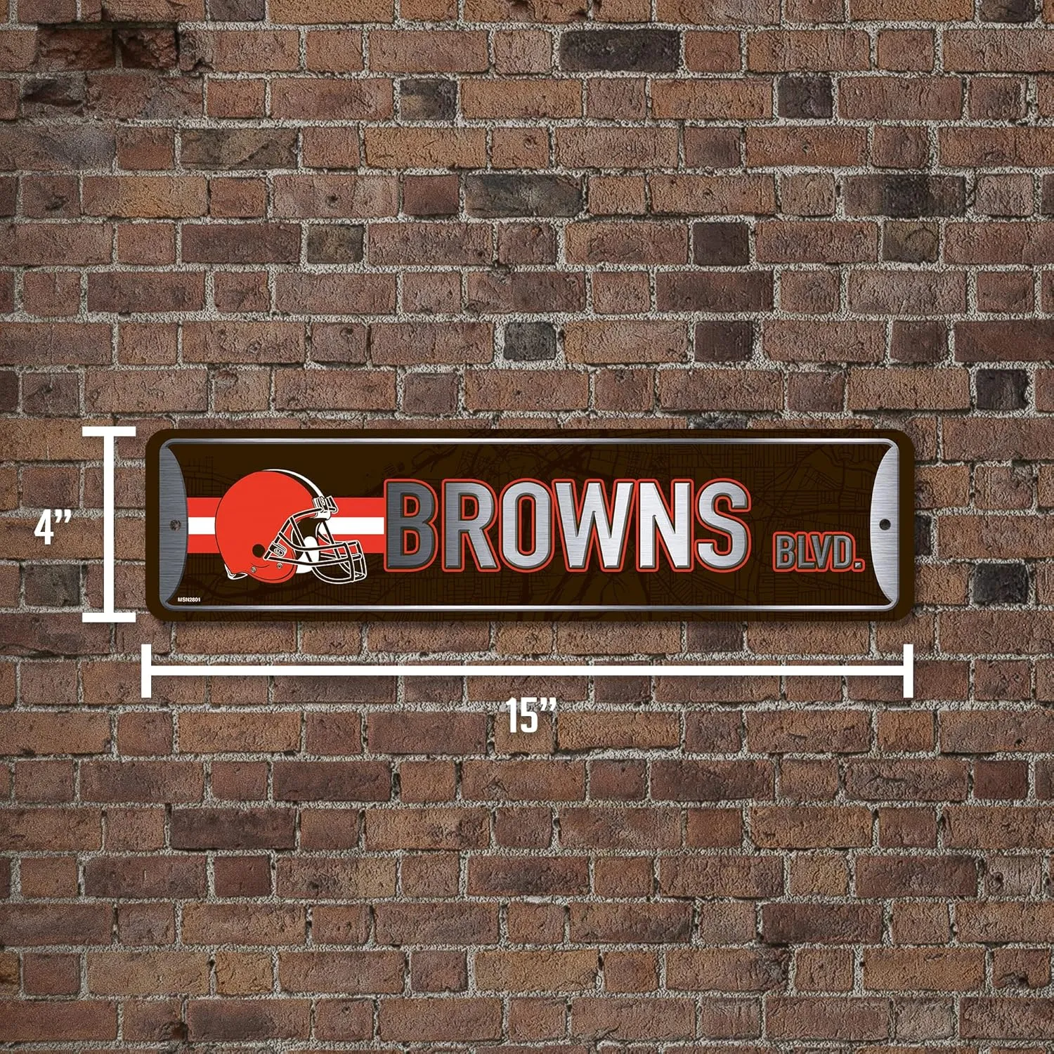 Rico Industries NFL Metal Street Sign Metal Street Sign 4" x 15" Home Décor - Bedroom - Office - Man Cave