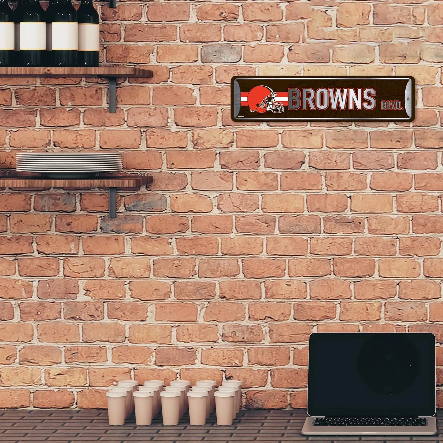 Rico Industries NFL Metal Street Sign Metal Street Sign 4" x 15" Home Décor - Bedroom - Office - Man Cave
