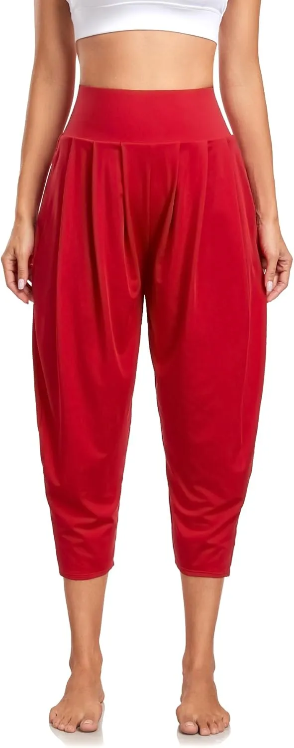 RIMLESS 7 Women's Harem pants Loose Fit Capri Pants Joggers Yoga Hippie Boho Balloon Pants