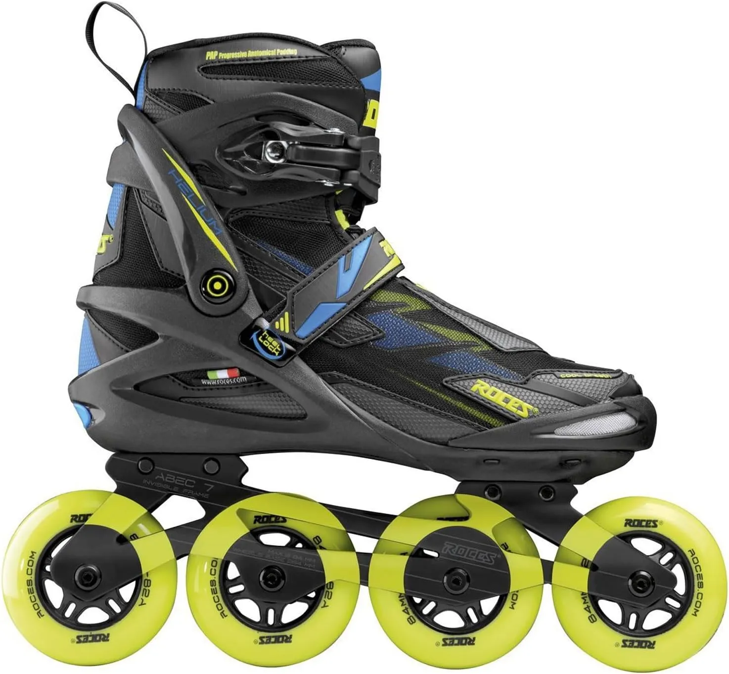 Roces Men's Helium II TIF Lightweight Breathable Adjustable Fitness Sporty Outdoor Four 84mm Wheel Inline Racing Skates with Easy Entry System & Invisible Frame