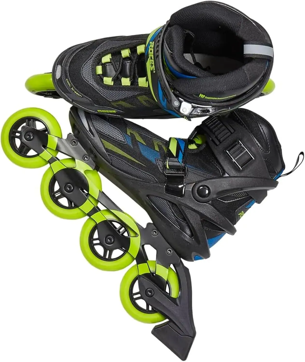 Roces Men's Helium II TIF Lightweight Breathable Adjustable Fitness Sporty Outdoor Four 84mm Wheel Inline Racing Skates with Easy Entry System & Invisible Frame
