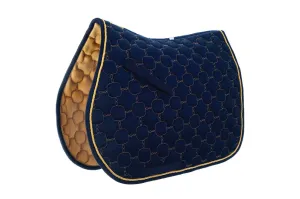 Roma Ecole Noble All Purpose Saddle Pad, Navy/Gold, Full