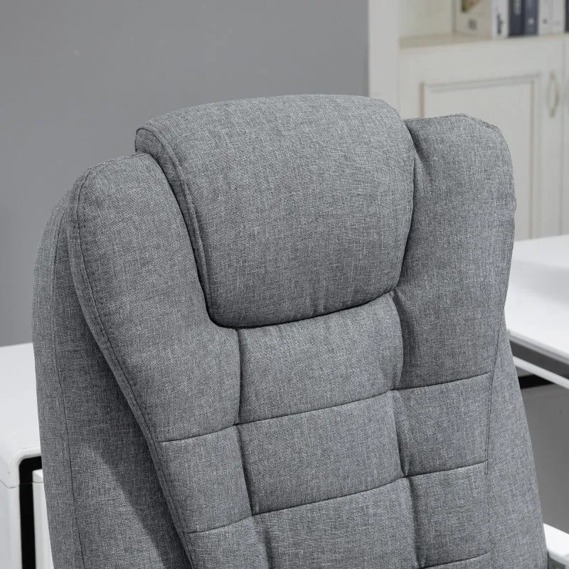 Rootz Massage Office Chair - Executive Chair - 6-Point Massage - Heating Function - Adjustable Backrest - Footrest - 360° Rotation - 65cm x 70cm x 111-119cm