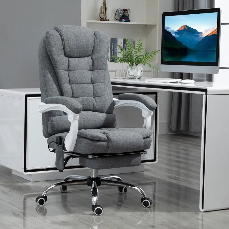 Rootz Massage Office Chair - Executive Chair - 6-Point Massage - Heating Function - Adjustable Backrest - Footrest - 360° Rotation - 65cm x 70cm x 111-119cm