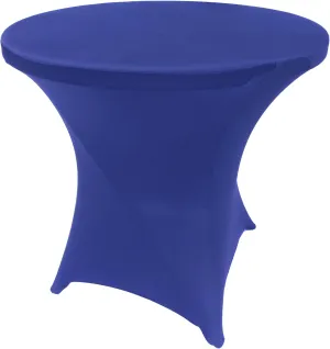Royal Blue 32 Inch Round x 30 Inch Tall Spandex Cocktail Tablecloth Folding Cover Stretch