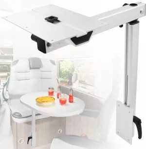 RV Adjustable Table Leg, 360 Degree Rotation Aluminum Alloy Removable RV Table Leg, Height Adjustable RV Table Leg Bracket for Caravan Motorhome Yachts, Easy to Install