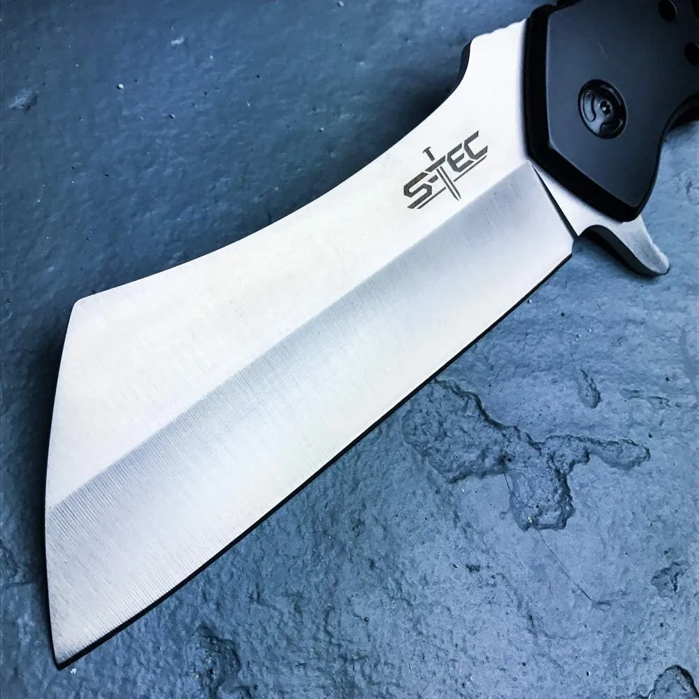S-TEC 12-inch Rugged Chef Field Tactical Folding Cleaver (Steath Fighter)